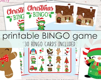 Christmas Bingo Printable Party Game - 30 Bingo Cards - Christmas Game - Christmas Activity - Christmas Party Game - Instant Download