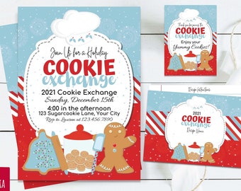 Christmas Cookie Exchange Invitation - Cookie Exchange Party Invitation - Cookie Decorating Party - Download & Personalize in Adobe Reader