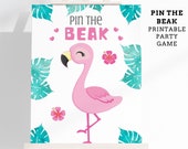 Pin the Beak on the Flamingo Printable Party Game - 4 Poster Sizes - Flamingo Birthday Party Game - Flamingo Party Game - Instant Download