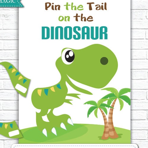 INSTANT DOWNLOAD Printable Pin the Tail on the Dinosaur 8x10 - Etsy