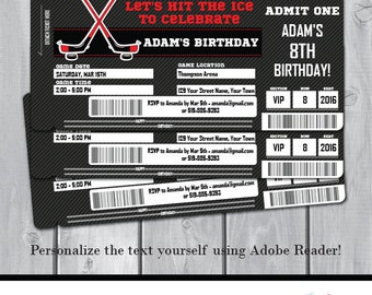Hockey Invitation Etsy