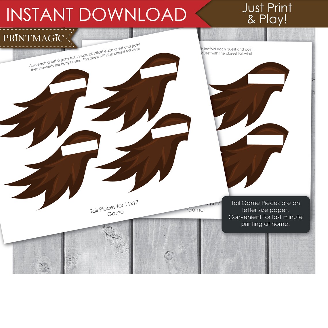 Pin the Tail on the Pony Printable Party Game Pin the Tail - Etsy