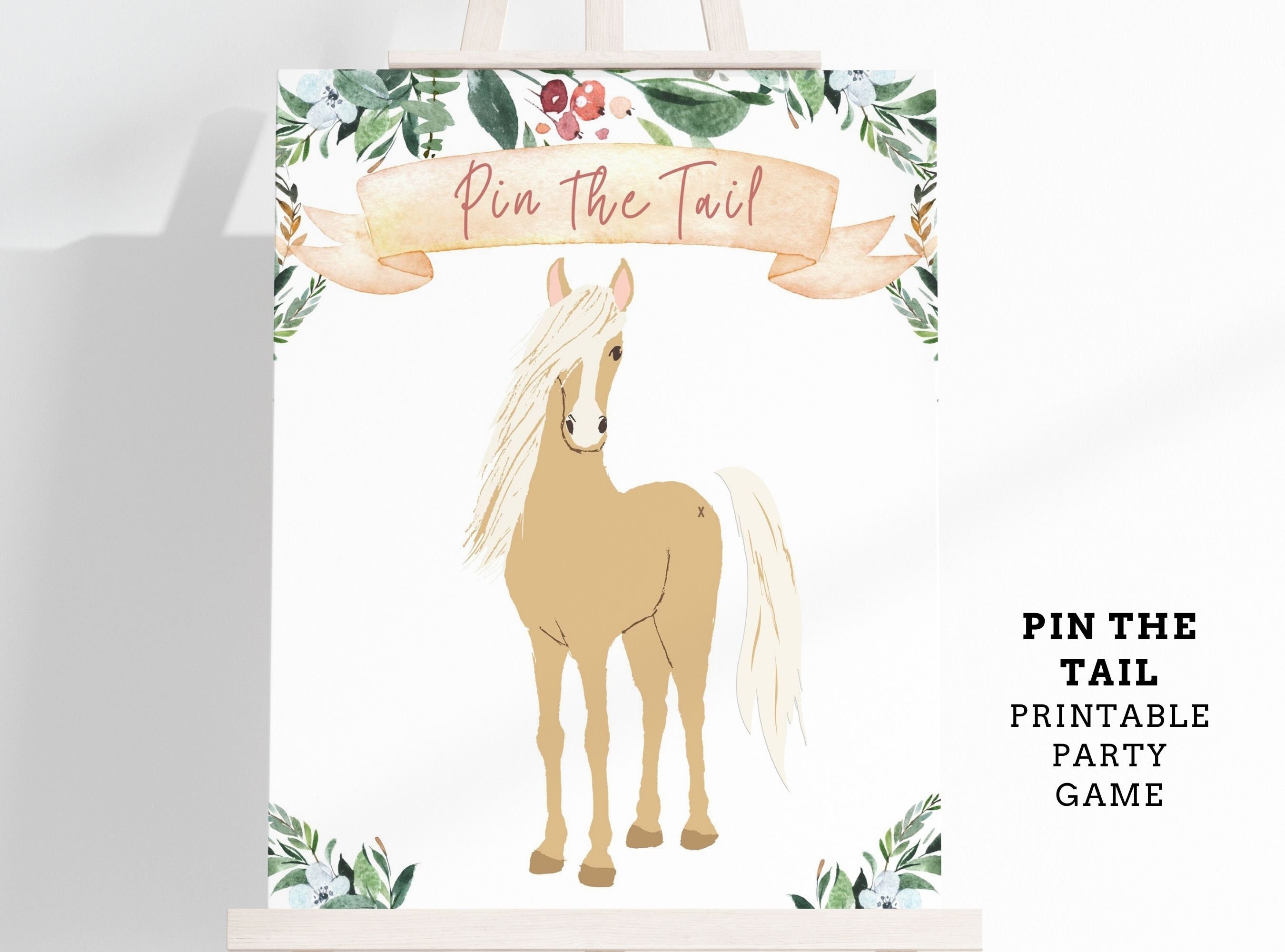 Pin the Tail on the Horse Printable Party Game 4 Poster Etsy UK