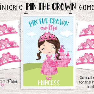 Pin the Crown on the Princess Printable Party Game 3 Poster Sizes 5 ...