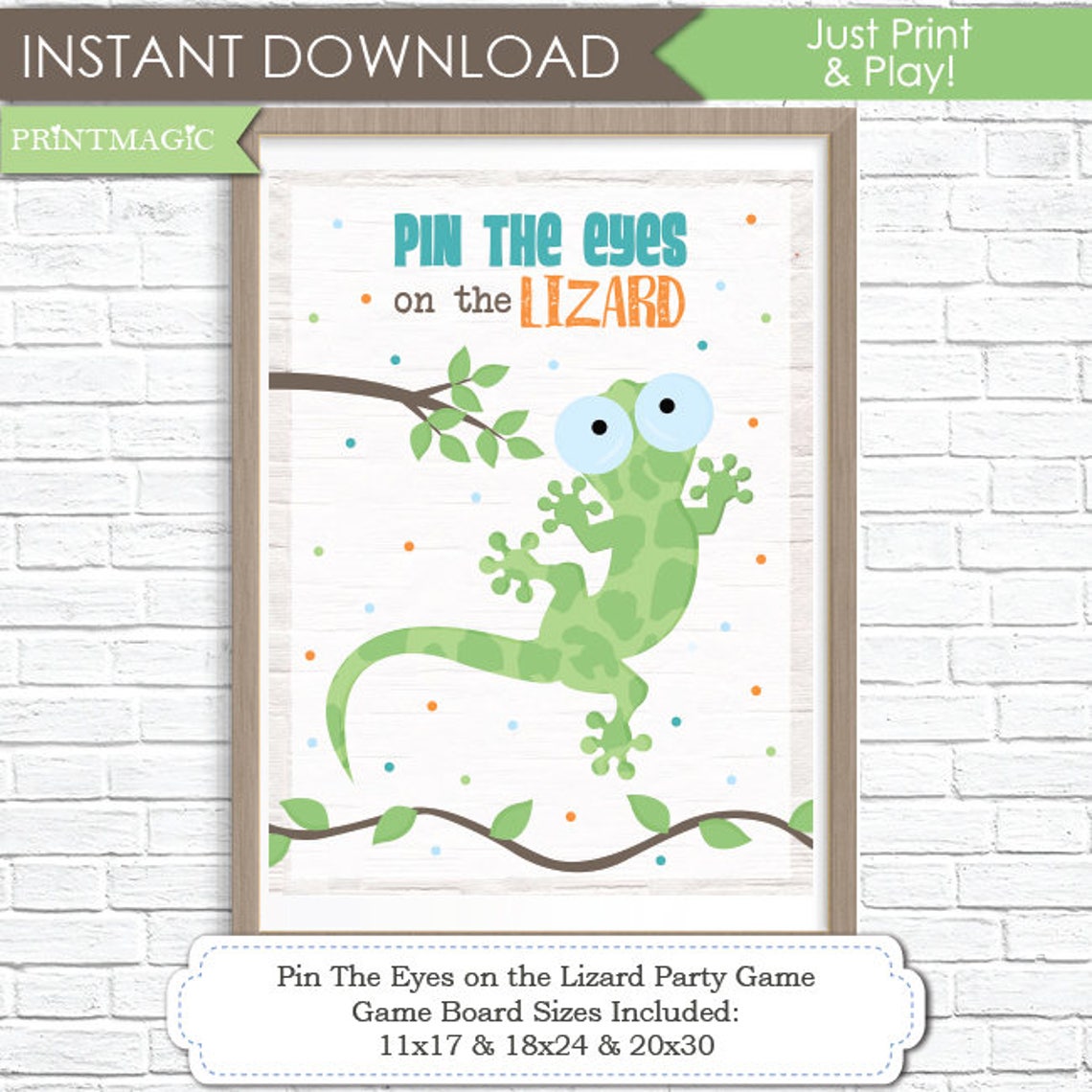 Reptile Party Printable Birthday Party Game 3 Poster Sizes | Etsy