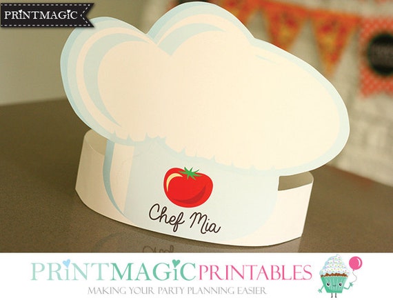 pizza party hat chef hat printable party hat birthday etsy