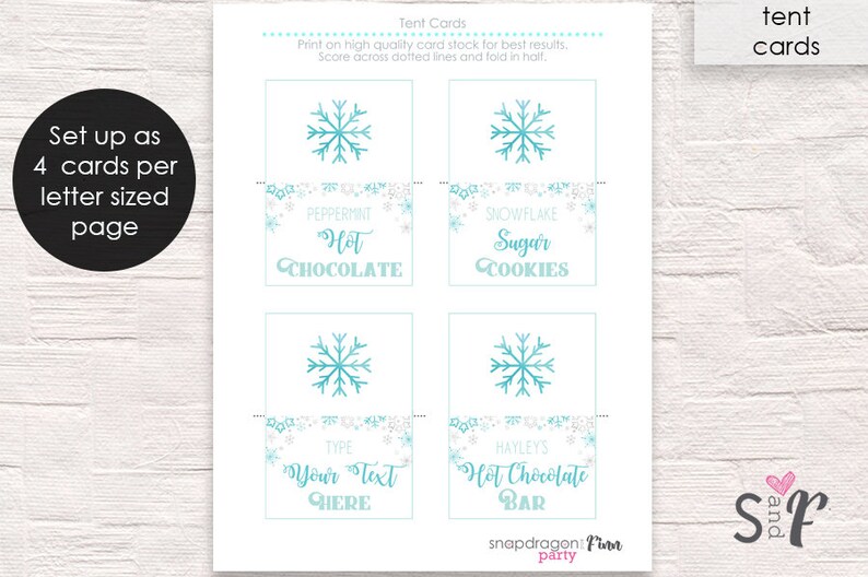 Winter Wonderland Food Labels Printable Winter Wonderland | Etsy