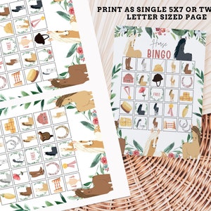Horse Bingo - Pony Bingo Printable Party Game - Pony Party Game - Horse ...