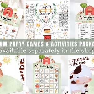 Printable Farm Party Package Barnyard Party Invitation & Decorations Editable Farm Invitation Editable Signs, Tent Cards, Favor Tag image 10