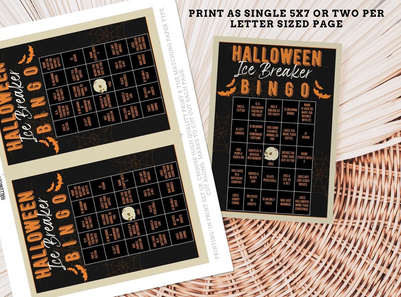 Editable Halloween Ice Breaker Bingo Halloween Party Ice Etsy