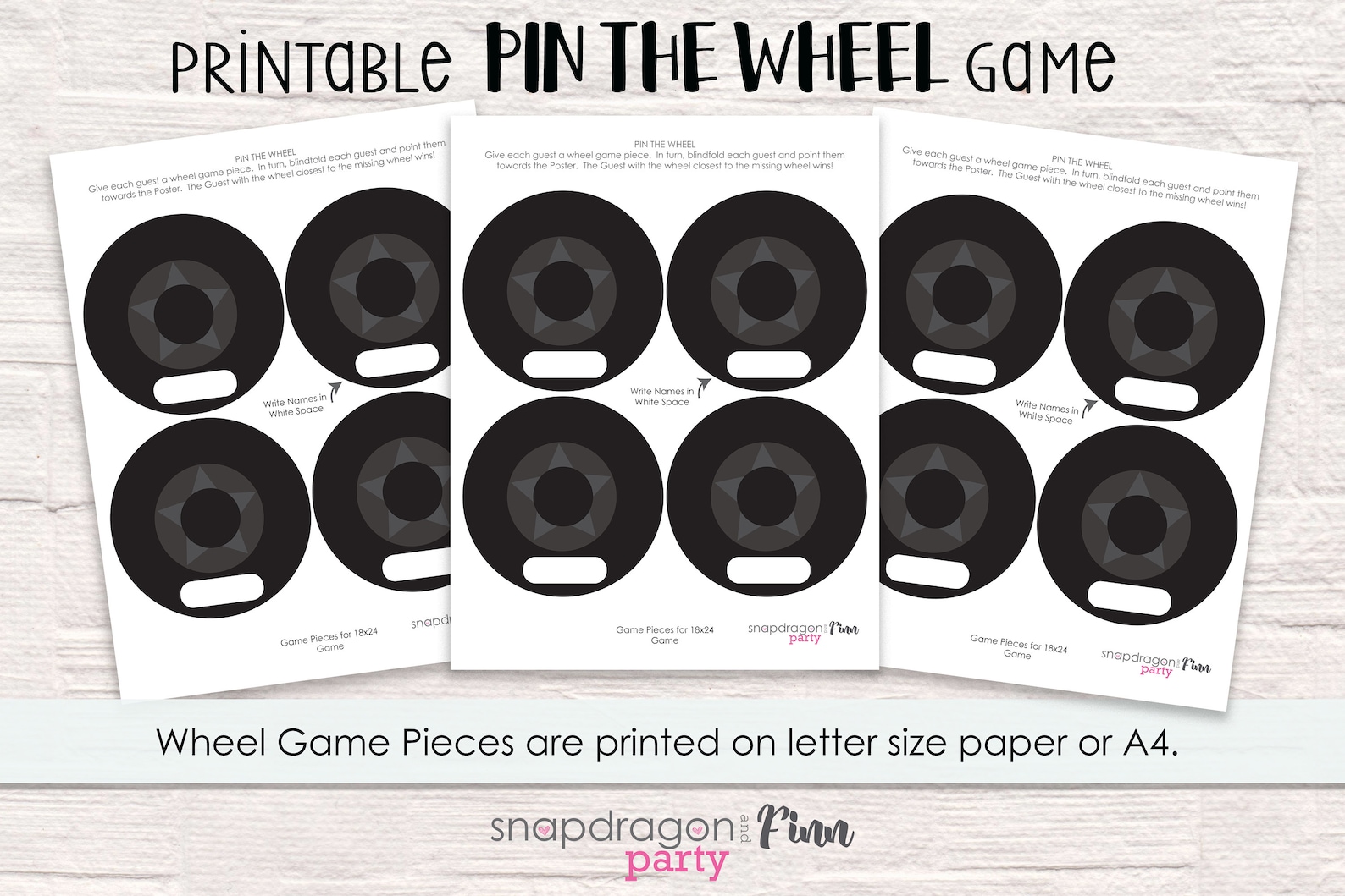 Pin the Wheel on the Race Car Printable Party Game 3 Poster | Etsy Hong ...
