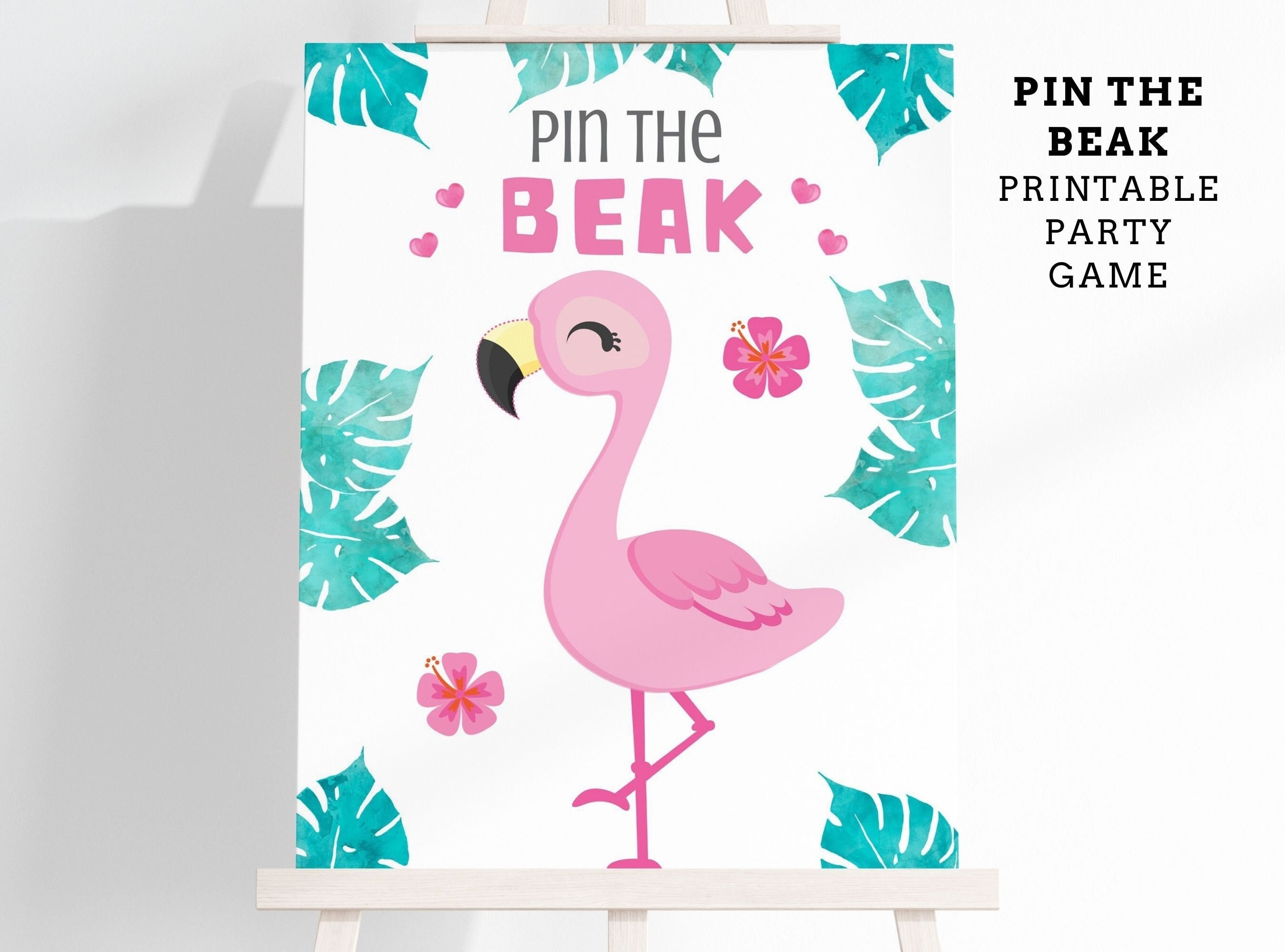 Pin the Beak on the Flamingo Printable Party Game 4 Poster - Etsy Australia
