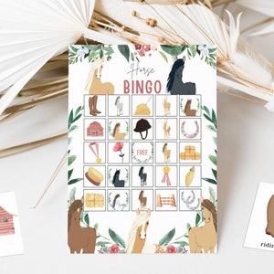 Horse Bingo - Pony Bingo Printable Party Game - Pony Party Game - Horse ...