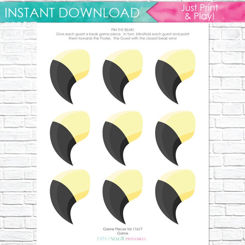 Pin the Beak on the Flamingo Printable Party Game 3 Poster - Etsy