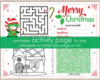 Christmas Printable Activity - Kids Christmas Game - Christmas Activity - Children's Activity for Christmas - Instant Download