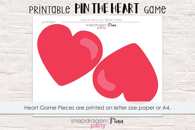 Instant Download Pin the Heart Valentine Printable Party - Etsy Instant Download Pin the Heart Valentine Printable Party - Etsy
