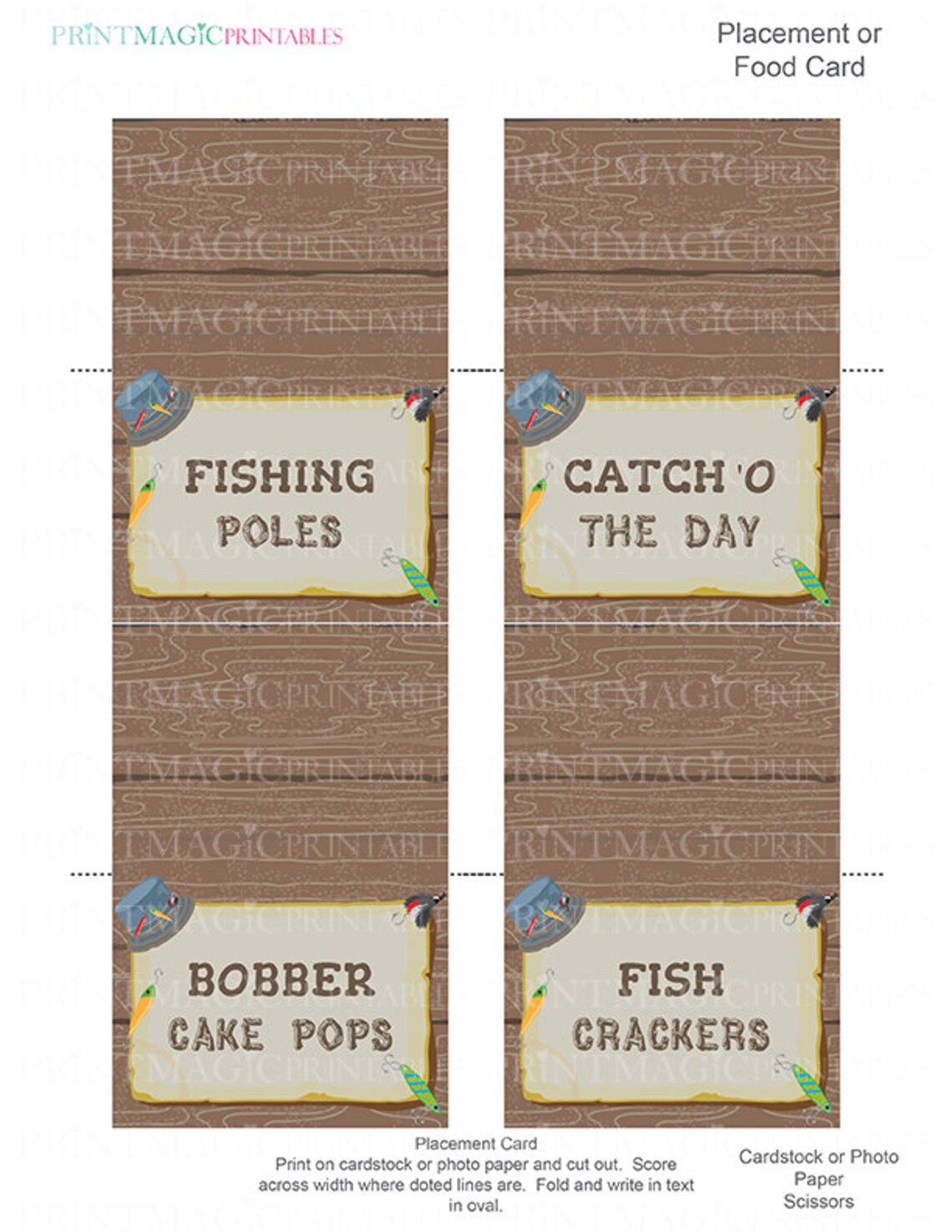 Fishing Party Food Label Fishing Birthday Party Fishing | Etsy
