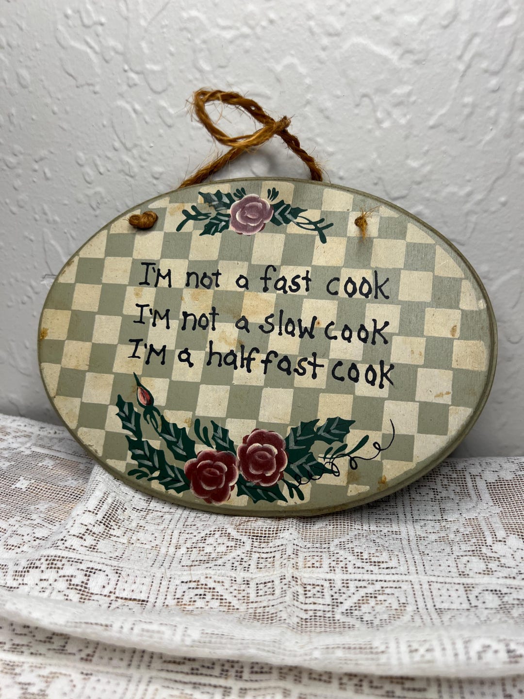 Vintage Wooden Oval Kitchen Sign - Etsy