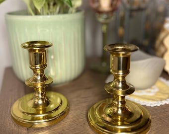 Vintage Pair of Brass Candlesticks