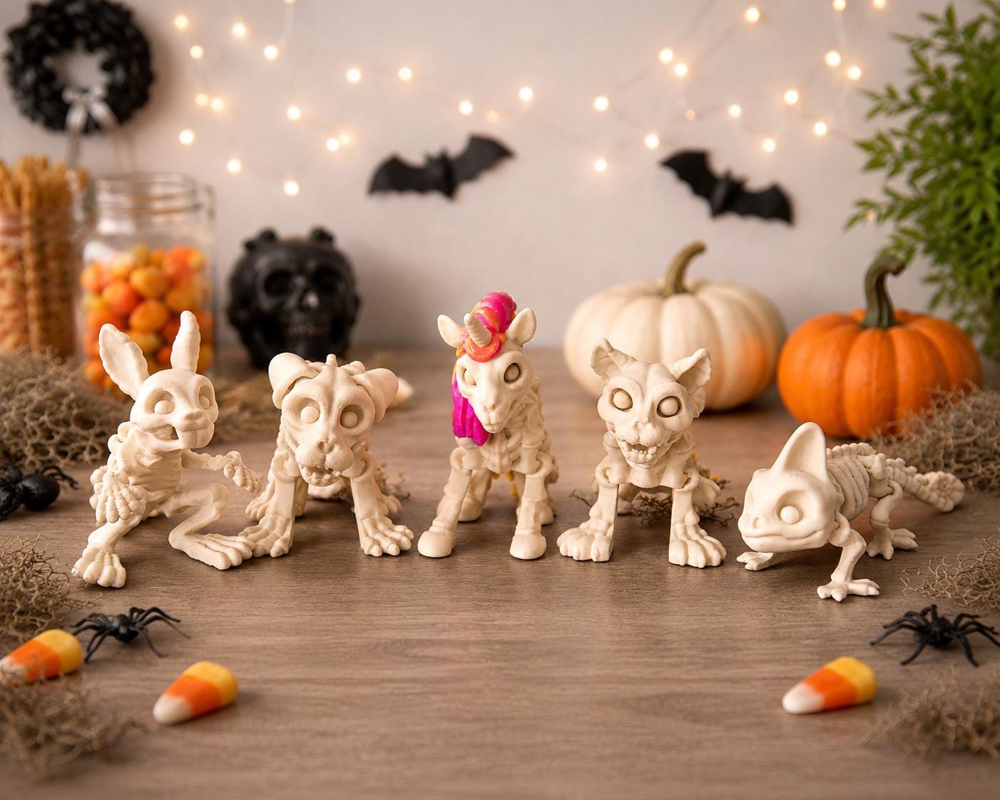 Articulated Animal Skeletons - 3D Printed Poseable Desk Decor Figures (Set or Individual)