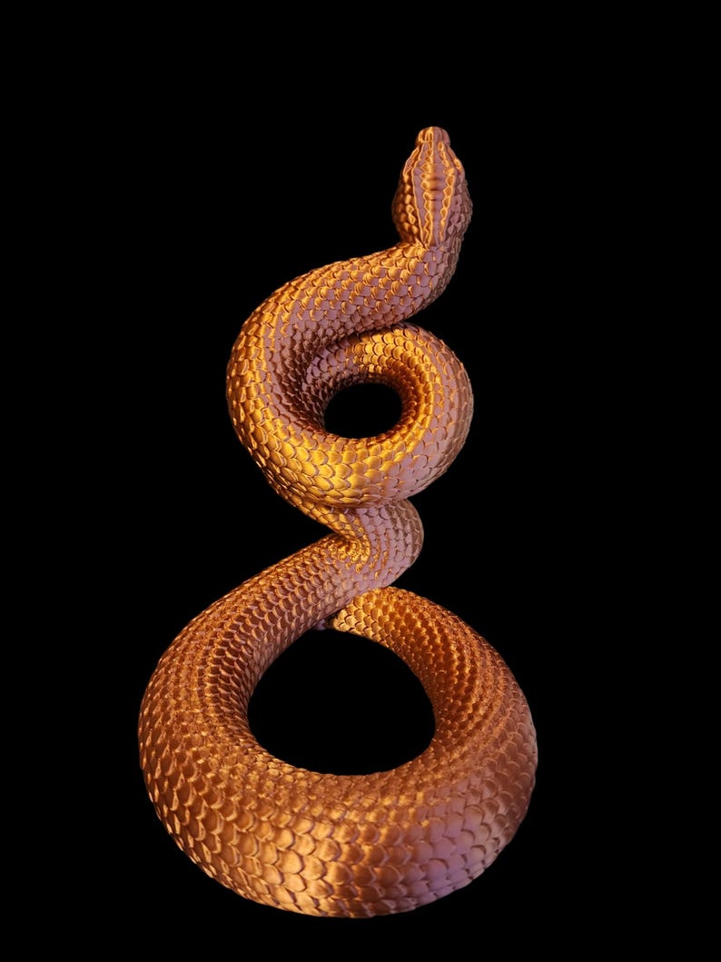 3D Printed Snake Wine Bottle Holder – Edgy Bar Decor, Serpent Display ...