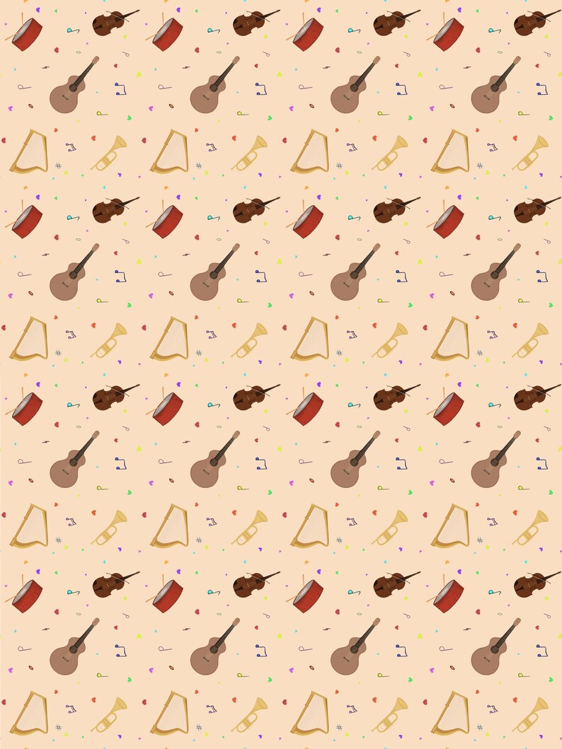 Musical Instrument Digital Pattern - Etsy