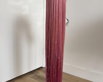 the MIRA: bubblegum pink blonde ponytail with pink tinsel