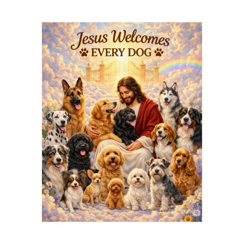 Jesus Welcomes Every Dog Poster | Christian Faith Wall Art (print) - Etsy