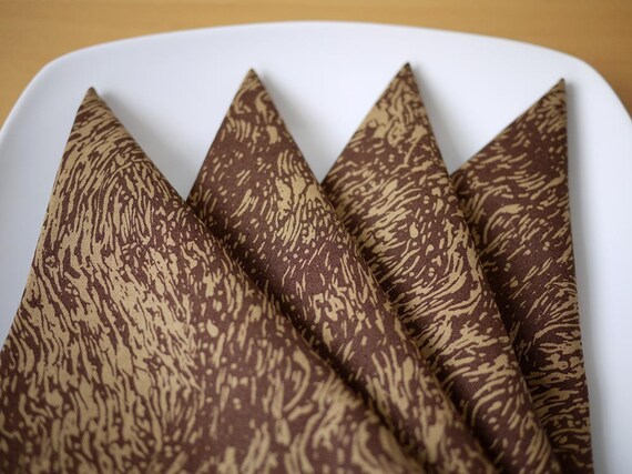 Brown Pumice Print Cloth Dinner Napkins from my Mineral Forest Collection of Fabrics