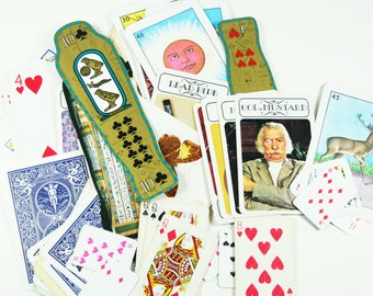 Playing Card Collection, Collage Scrapbooking Mixed Media Artwork, Game Night Decor