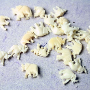 One Piece Miniature Hand Carved Bone Elephant Bead image 3