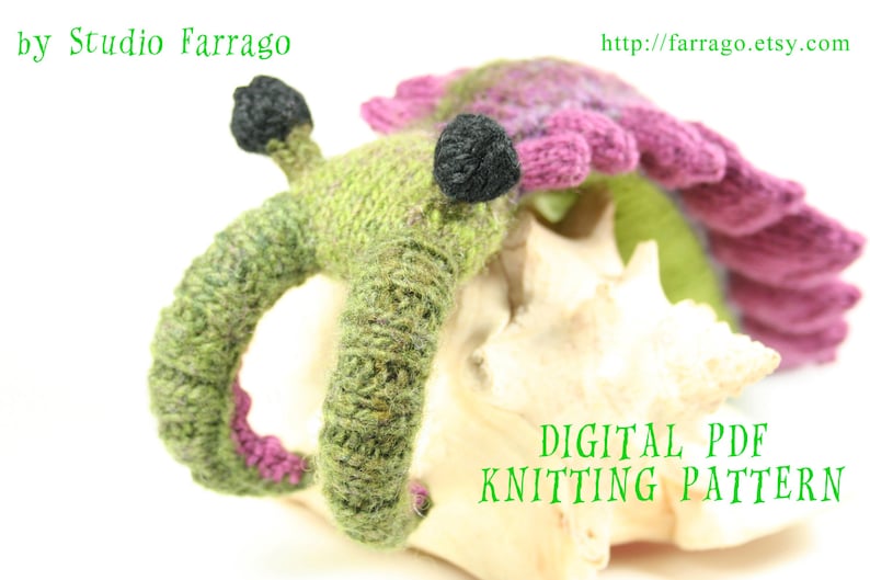 Anomalocaris Knit Toy Pattern, Prehistoric Primordial Beast Softie, Knit Amigurumi Pattern PDF Instant Digital Download image 1