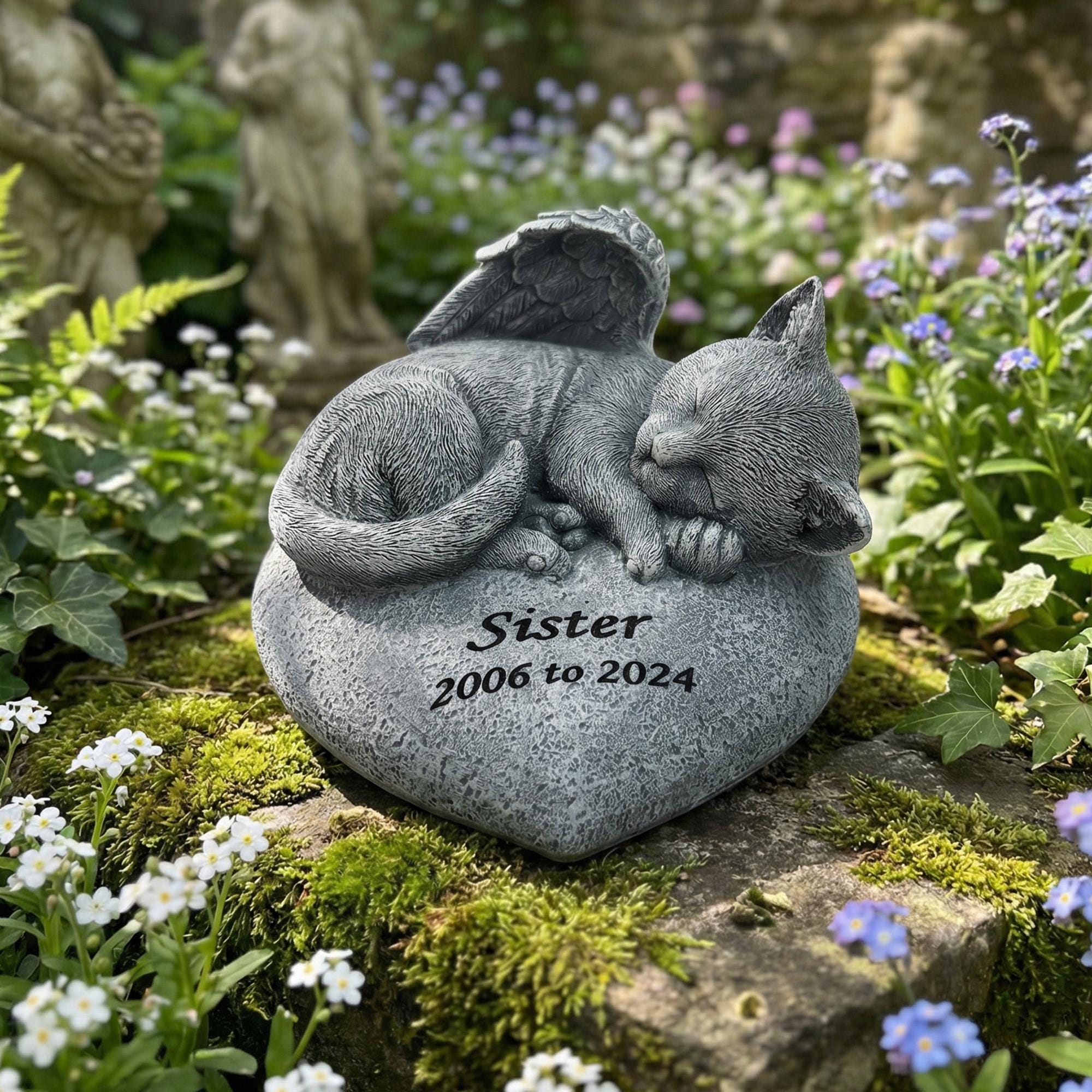Granit Grabstein 30x20 Cm Mit Personalisiertem Foto + Text – Katzenmotiv, Gravur Aus Deutschland