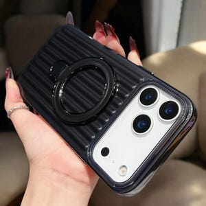 Luxury Corrugated Stripe iPhone Case with Magnetic Charging Support