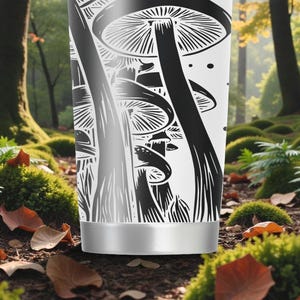 Graverad svampskog YETI Rambler isolerad rostfri stålmugg med MagSlider-lock – 20oz – Woodland Nature Cottagecore Gift bild 8