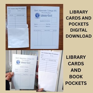 Library Book Check-in Cards Printable Templates 3 X 5, Library ...