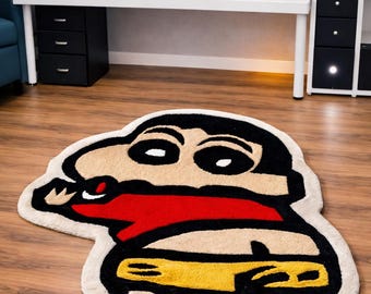 Hand Tufted Cartoon Character Rug Plush Anime Style Floor Decor