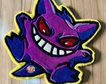 Handmade Tufted Monster Rug – Purple Spooky Cartoon Carpet
