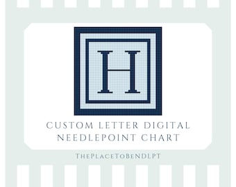Letter H - digital needlepoint chart