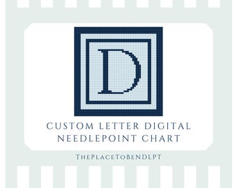 Letter D - digital needlepoint chart