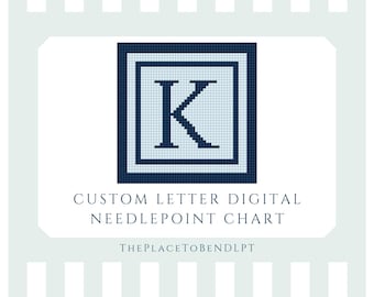 Letter K - digital needlepoint chart