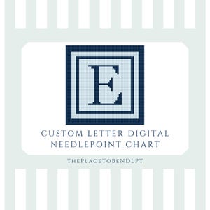 Letter E - digital needlepoint chart