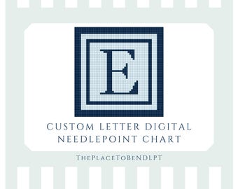 Letter E - digital needlepoint chart