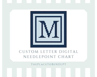 Letter M - digital needlepoint chart