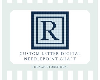 Letter R - digital needlepoint chart