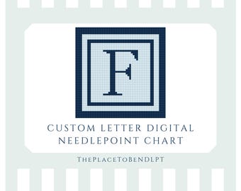 Letter F - digital needlepoint chart