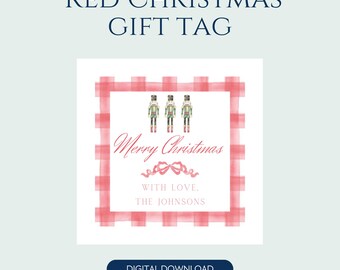 Red Nutcracker - Christmas Gift Tag Template