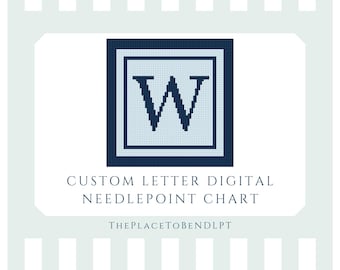 Letter W - digital needlepoint chart