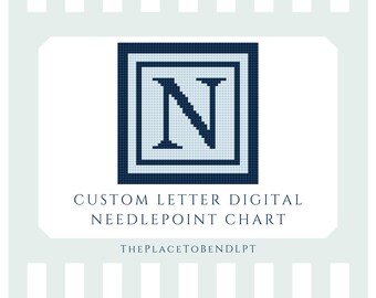 Letter N - digital needlepoint chart