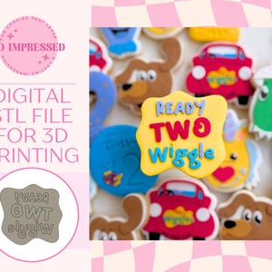 Ready TWO Wiggle Cookie Stamp STL-fil (digital nedladdning för 3D-utskrift)